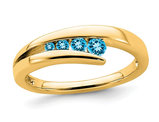 1/5 Carat (ctw) Swiss Blue Topaz Band Ring in 14K Yellow Gold